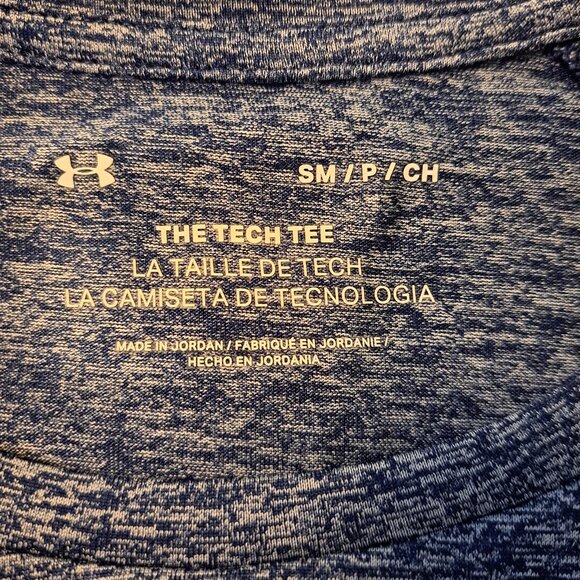 Under Armour Men's Heathered  Navy &Gray Short Sleeve Tech Tee Small - Picture 4 of 7